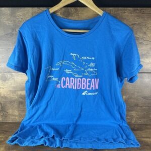 Carnival Cruise Lines The Caribbean Women's T-Shirt, Size XL Preshrunk Cotton